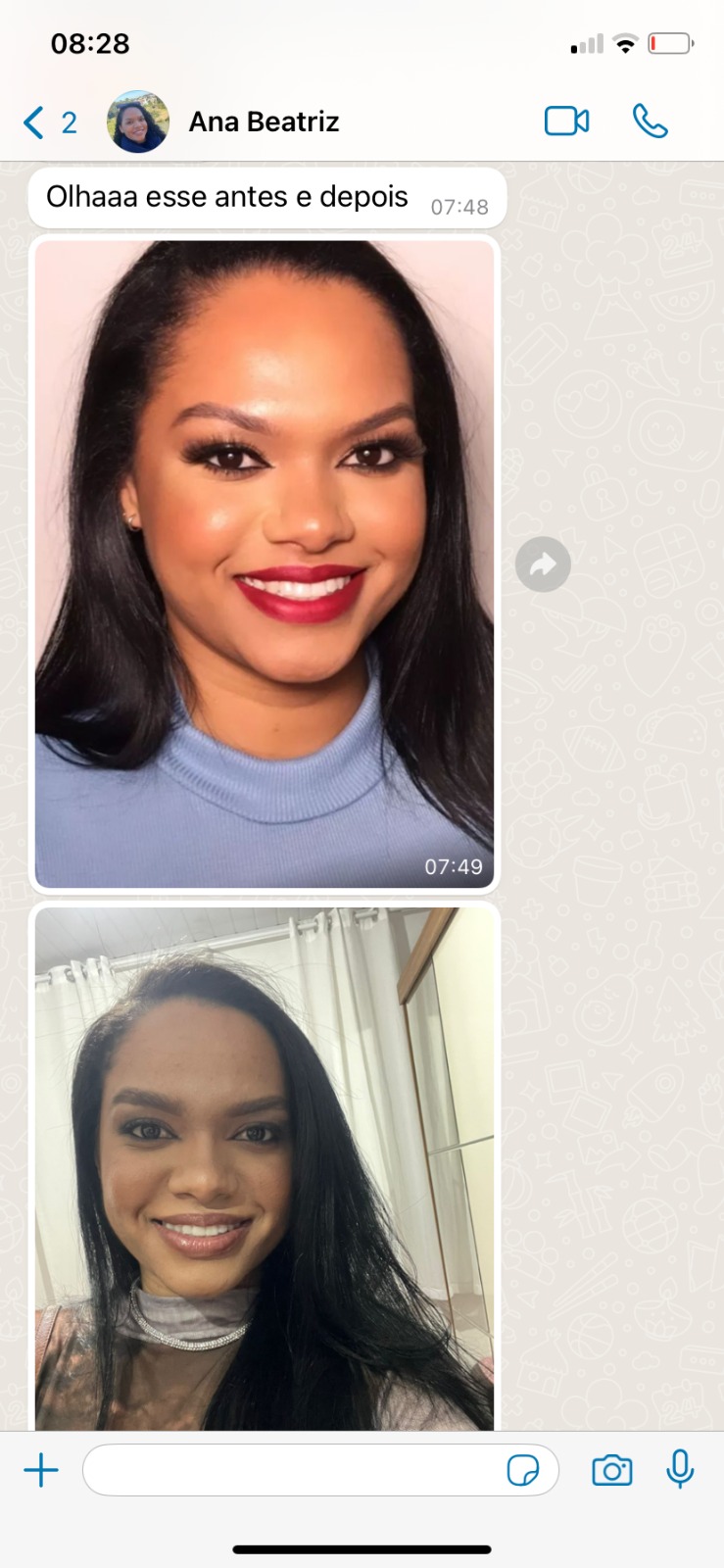 Resultado real — antes e depois